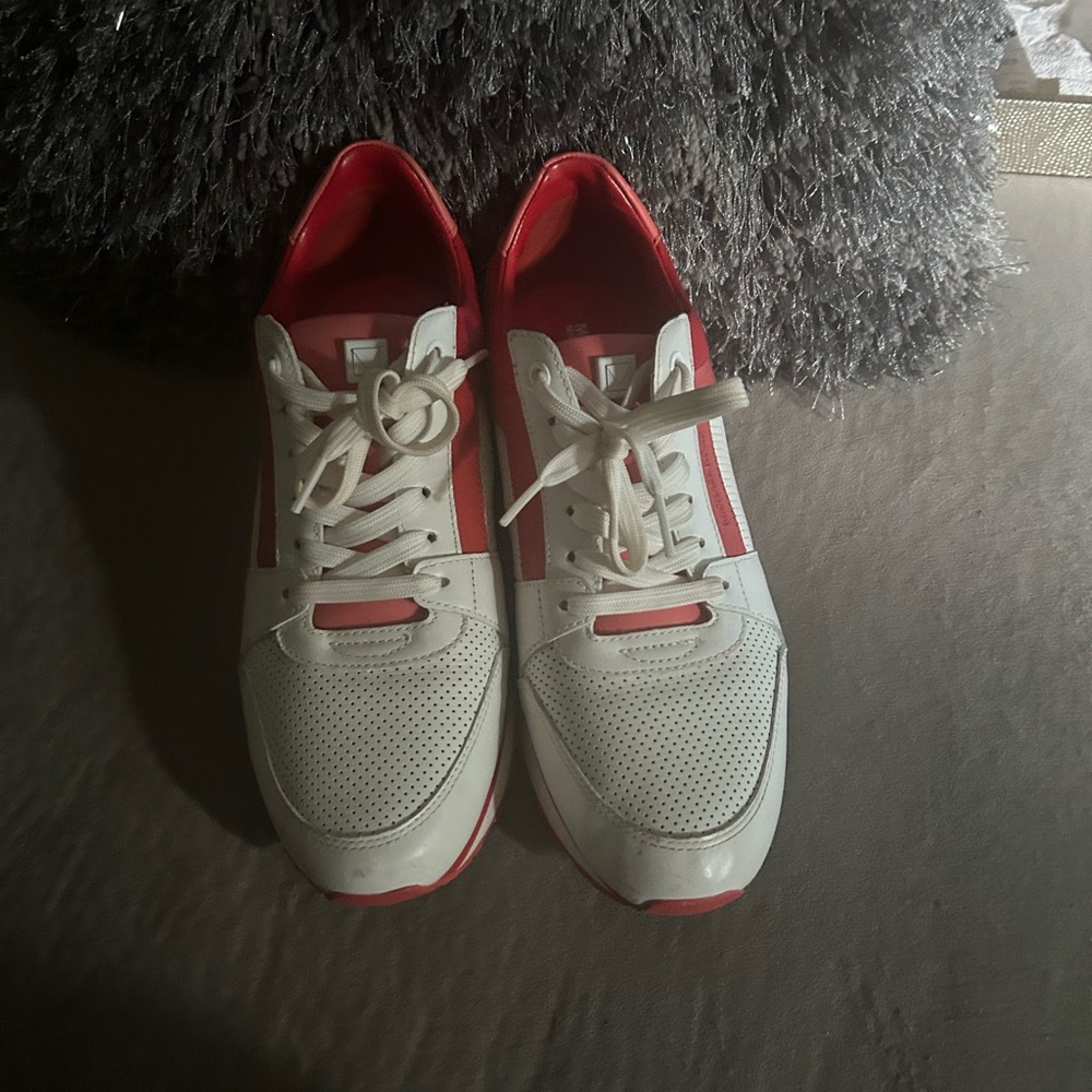Michael Kors White and Red Sneakers